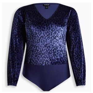 Velvet purple leopard bodysuit